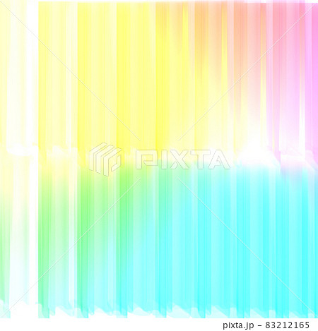 パステル系の虹色に光る線の背景 ピンク 水色 黄色 黄緑のイラスト素材