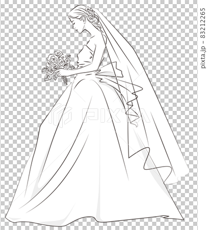 新娘的單色插圖 83212265