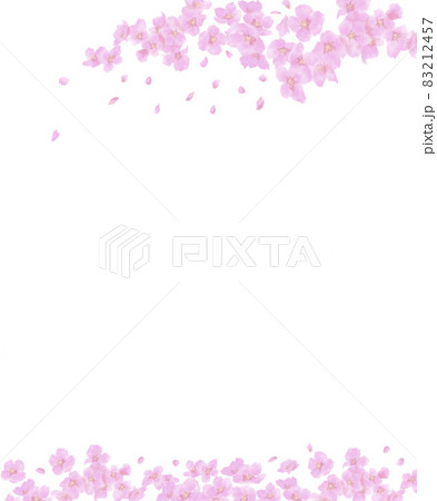 水彩調で散る桜のフレームのイラスト素材 水彩調で散る桜のフレームのイラスト素材