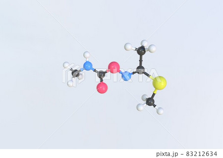 Molecule of methomyl, isolated molecular model. 3D rendering 83212634