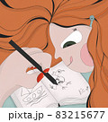 Girl drawing 83215677