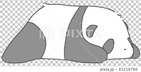 ねころぶ赤ちゃんパンダ（灰色） 83216760
