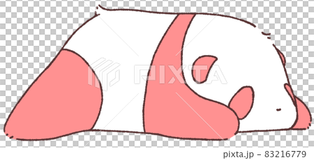 ねころぶ赤ちゃんパンダ（赤色） 83216779