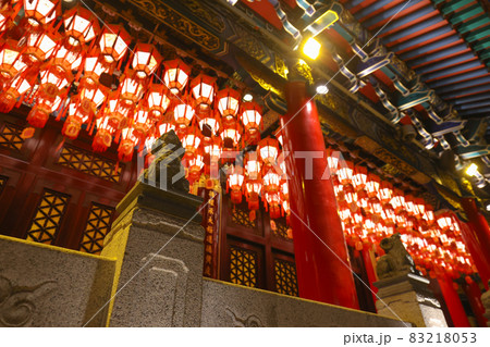 Red Chinese Lanterns at the Corridor, side by The Main Altar, Wong Tai Sin Temple HK 18 Sept 2021 Red Chinese Lanterns at the Corridor, side by The Main Altar, Wong Tai Sin Temple HK 18 Sept 2021 83218053