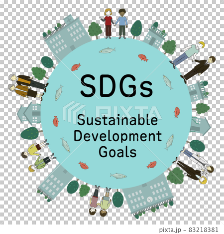 SDGsの取組や街づくりを分かりやすくイメージしたイラスト(文字あり) SDGsの取組や街づくりを分かりやすくイメージしたイラスト(文字あり) 83218381