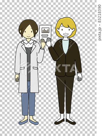 描繪政府與企業合作的插圖 83218390