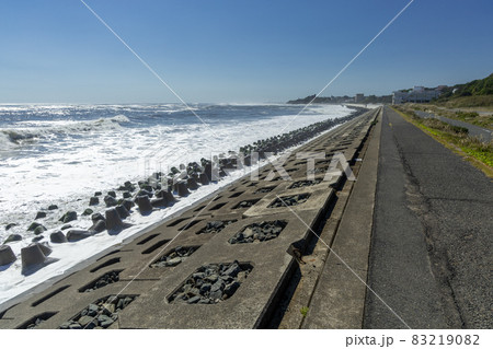 茨城県日立市　河原子海岸の波消しブロック 83219082