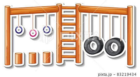 Playground hanging and swings cartoon sticker 83219434