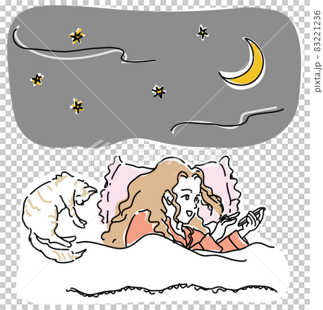 ベッドでスマホを楽しむ女性 ベッドでスマホを楽しむ女性 83221236