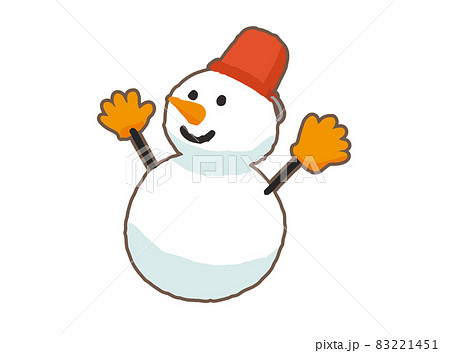 かわいい雪だるまのベクターイラスト 83221451