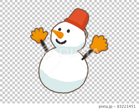 かわいい雪だるまのベクターイラスト 83221451