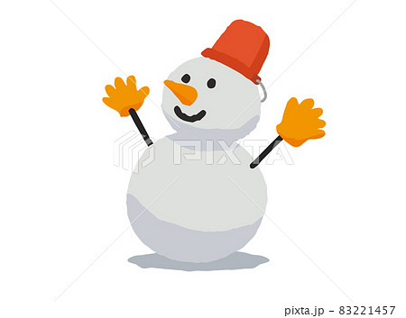 かわいい雪だるまのベクターイラストのイラスト素材