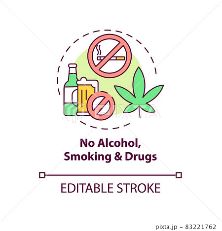 No Drugs icons set, vector...