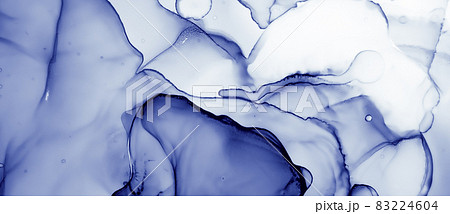 Water Ink Paint. Oil Wave Illustration. Indigo Water Ink Paint. Oil Wave Illustration. Indigo 83224604
