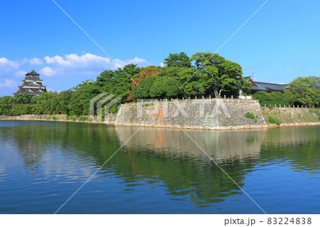 【広島県】晴天下の広島城天守閣 83224838