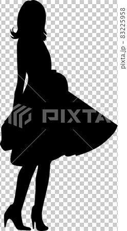 かわいい女性シルエット 83225958
