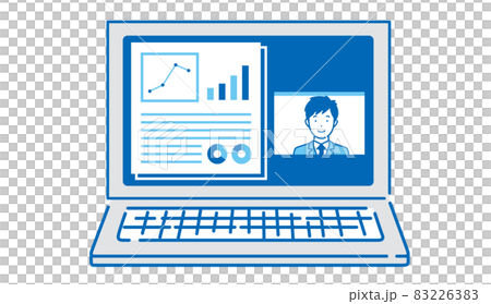 テレワーク　オンライン学習　eラーニング　イラスト 83226383