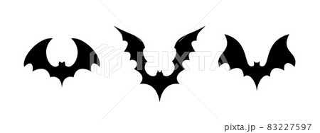 Black silhouettes of bats isolated on white Black silhouettes of bats isolated on white 83227597