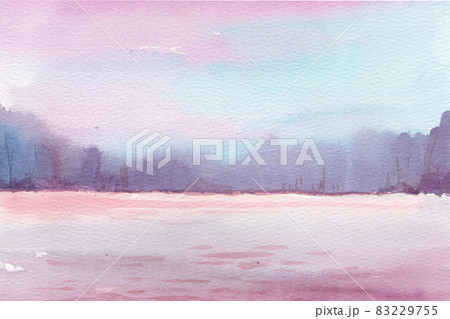 River landscape watercolor 83229755