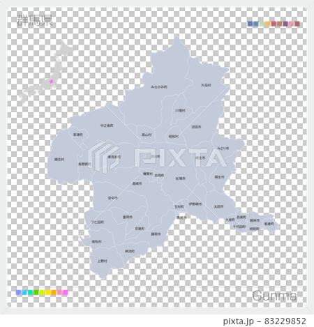 群馬縣地圖 / 群馬 / 市名 83229852