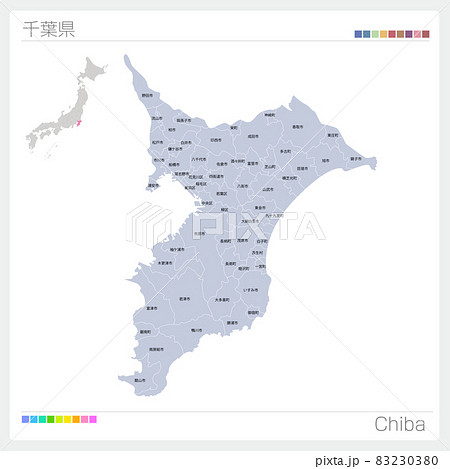 千葉県の地図・Chiba・市町村名