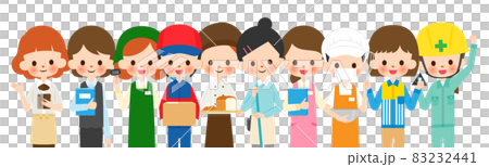 Group illustration of working women 83232441
