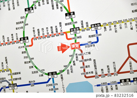 JR東京駅のきっぷ運賃表 JR東京駅のきっぷ運賃表 83232516