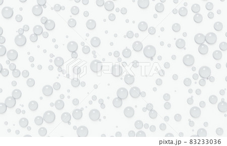 Droplet water drop on white glass background. Bubble in water. Abstract and nature concept. 3D illustration rendering 83233036
