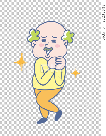 滿臉笑容的老人全身圖 滿臉笑容的老人全身圖 83233585