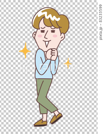 一個帶著微笑歡欣鼓舞的年輕人的全身圖解 一個帶著微笑歡欣鼓舞的年輕人的全身圖解 83233599