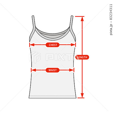 キャミソール・女性用インナー サイズ表・寸法表用イラスト 83234311