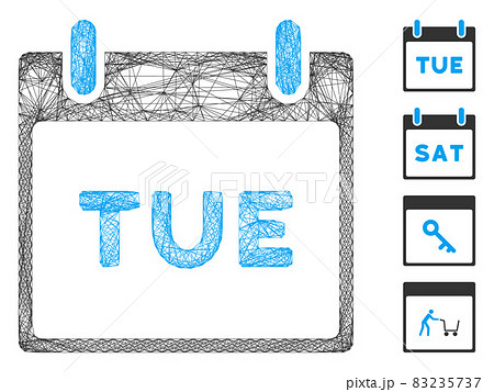 Network Tuesday Calendar Page Vector Mesh 83235737