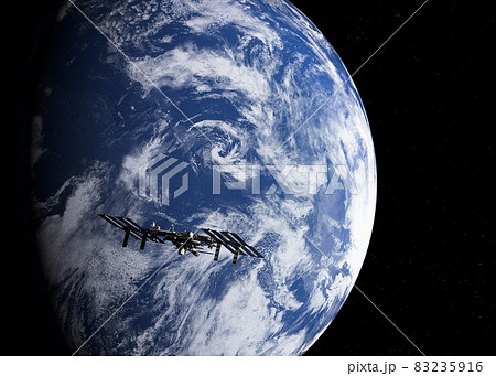 ISS国際宇宙ステーションと地球 perming3DCG イラスト素材 ISS国際宇宙ステーションと地球 perming3DCG イラスト素材 83235916