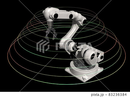 ロボットハンド　産業用ロボット　コントロール　制御　最先端イメージ(3DCG) 83236384