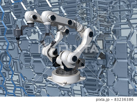 溶接用 ロボットハンド 双腕仕様 産業用ロボット 最先端イメージ 3dcg のイラスト素材