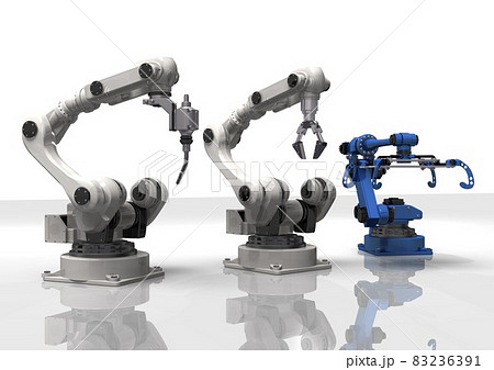溶接用 ロボットハンド 貨物移動ロボット 産業用ロボット 最先端イメージ 3dcg のイラスト素材