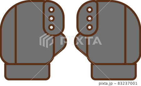 黒色のバイク用ハンドルカバーのイラスト 83237001