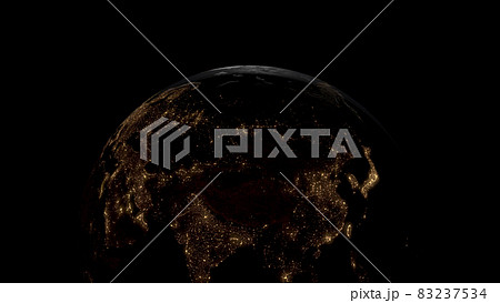 地球 黒背景 3d Cg 背景 壁紙のイラスト素材