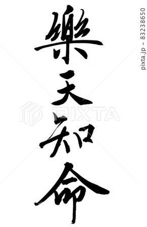 書家による筆文字素材　縦書き行書　楽天知命 83238650