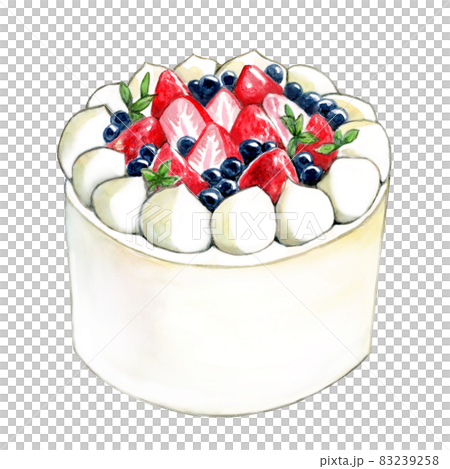 ケーキ 水彩画 手描き watercolor】-cake-・ω・いちごのケーキ【水彩】 - YouTube