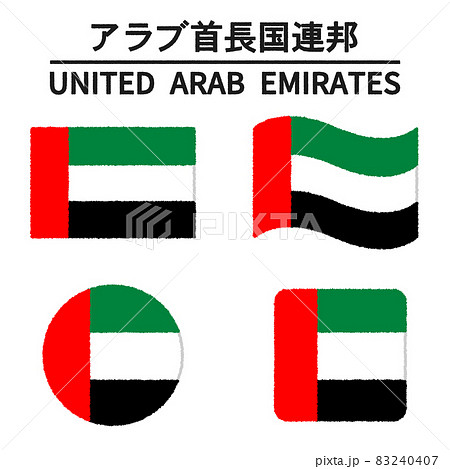 アラブ首長国連邦の国旗のイラスト
