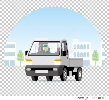 街を走る軽トラック、トラック 83240913