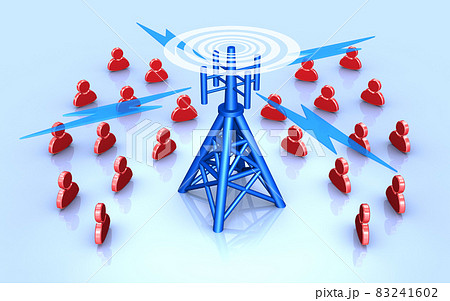 携帯電話基地局とネットワーク、モバイル通信イメージ 83241602