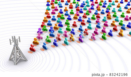 基地局とwi Fiの繋がり Wi Fiネットワークの構成図のイラスト素材