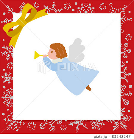 季節の素材：クリスマスアイコン（天使・ラッパ） 83242247