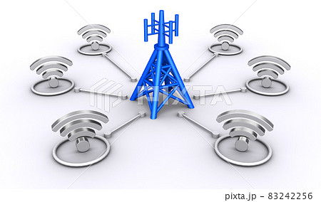 基地局とWi-Fiの繋がり、Wi-Fiネットワークの構成図 基地局とWi-Fiの繋がり、Wi-Fiネットワークの構成図 83242256