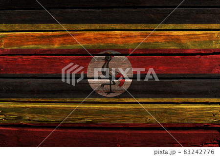 3D Flag of Uganda on wood 83242776