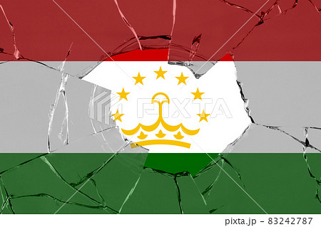 3D Flag of Tajikistan on glass 83242787