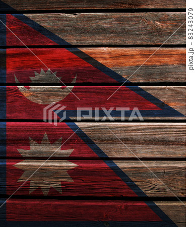 3D Flag of Nepal on wood 3D Flag of Nepal on wood 83243079