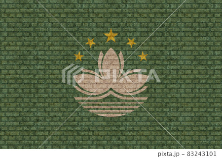 3D Flag of Macau on brick wall 83243101